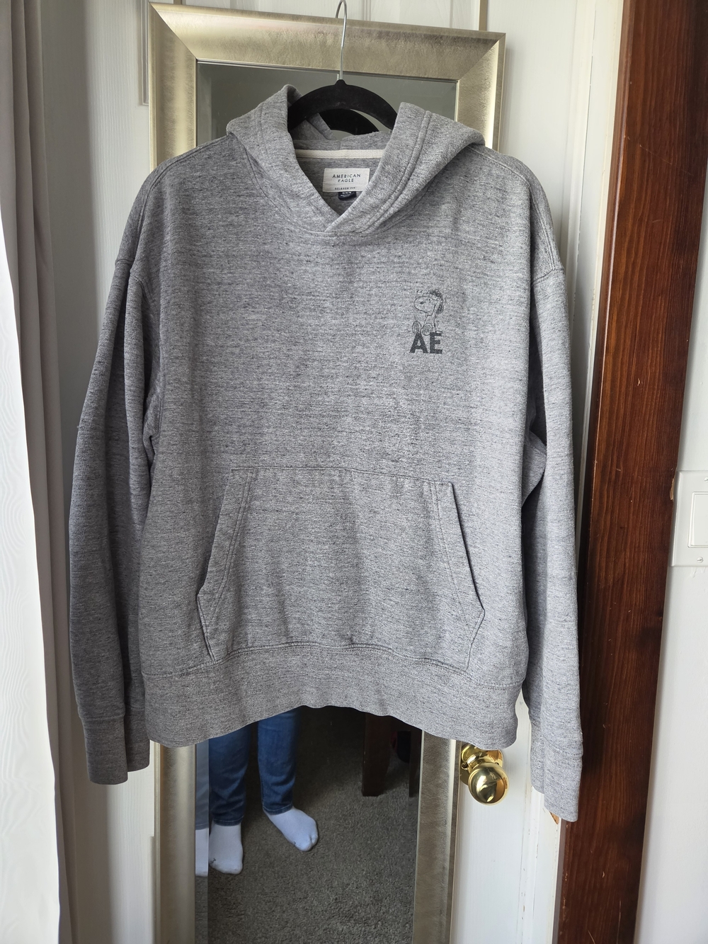 American Eagle Outfitters Heather Gray Hooded Pullover